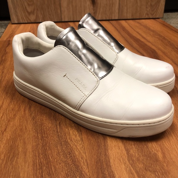 Prada Women\'s Brushed Spazzolato Leather Sneaker